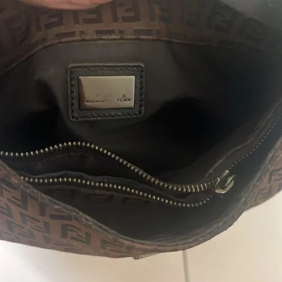 FENDI Brown FF Fabric small shoulder purse - Picture 3 of 6